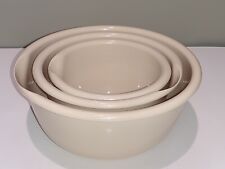Vintage Tailor Made Mixing Bowl Nesting Set of 3 with Pour Spout Almond EUC picture