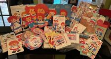 1970s NOS HALLMARK 50 Pcs Raggedy Ann & Andy Wrap Cards Books Toys Paper Goods picture