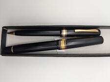 Omas Extra Fountain And Ballpoint Pen Set Black Resin & Gold Plated picture