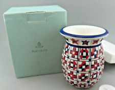 Partylite Quilted Aroma Melts Warmer Patriotic Red White Blue w/Bonus P7032 EUC picture