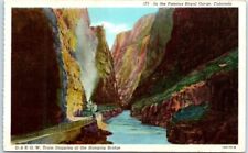 Postcard - D. & R.G.W Train, Hanging Bridge, In the Royal Gorge, Colorado, USA picture