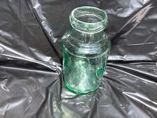 Vintage Antique WAX SEALER Aqua Fruit Jar W/Crude Mold Marks picture