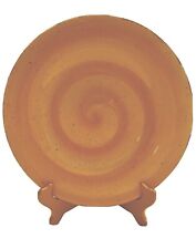 (2)Hausenware Dinner Plate Charger Ceramic Swirl Twist Gold Brown Flecks 11 3/4” picture