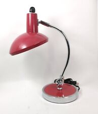 Red Desk Lamp Chrome Retro  Replica of Kaiser Idell Presidents Lamp Vintage  picture