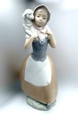 Retired Nao by Lladro Spain Porcelain Figurine # 238 Shepherdess Girl With Lamb picture