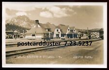 JASPER PARK Alberta 1940s CNR Train Station Pyramid Inn. Real Photo Postcard picture