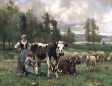 Art Oil painting Milkmaids-in-the-Pasture-Julien-Dupré-Oil-Painting canvas picture