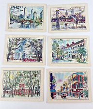 Vintage ESSO Tony the Tiger City Trade Card Print Advertisement Complete Set (6) picture