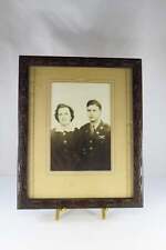 Old c1940's 8x10 Wood Photo Frame With Fancy Patterned Boarder picture