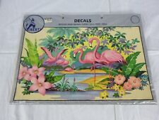 NOS Vtg Liberty Decal Pink Flamingos 9x13  NEW OLD STOCK picture