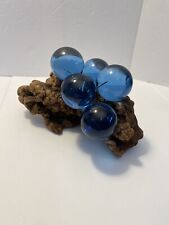 Vintage 1960's Blue Large Lucite Grapes on Driftwood picture