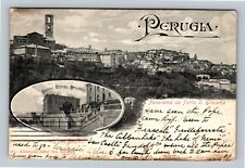 PERUGIA-Panorama da Porta S. Girolamo Hotel Brufani Cartolina Postale Italiana picture