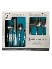 51 Pc - 18/0 Stainless Steel Hammered Flatware Silverware Set for 8 picture