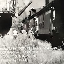 RPPC D&SNG Narrow Gauge Railroad Mountain Dew Filling Station Photo Postcard picture