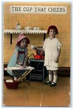 c1910's Children Doing Household The Cup That Cheers Nunica Michigan MI Postcard picture