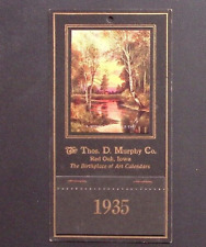 1935 RED OAK IOWA THOS D MURPHY CO ART CALENDARS SAMPLE BRIGHT SEPTEMBER EVEZ206 picture