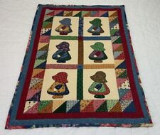 Vintage Country Quilt Wall Hanging, Sunbonnet Sue, Printed Design, Multi Color picture