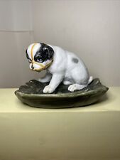 Antique Gebruder Heubach Dog Muzzled Trinket Dish Bisque Porcelain German picture