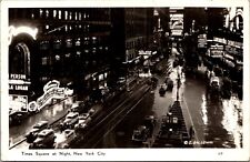 Real Photo Postcard Rainy Night on Times Square in New York City, New York picture