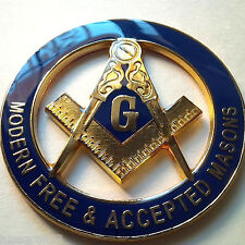 Modern Free & accepted Masons  Cut Out Heavy Alloy Zinc  Auto Emblem picture