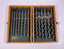 Vintage Irwin Complete Set (13), Oak Boxed Solid Center Auger Drill Bits 1/4”-1” picture