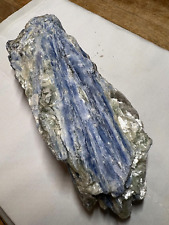 Rare Blue Green & Black Kyanite Crystal Gemstone Geode With Mica Specimen 302 picture