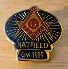 VTG Hatfield GM 1999 Masonic Symbol Gold Tone Enamel Lapel Pin Black Red  picture