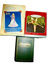 Hallmark Keepsake Ornament Bundle Barbie Fairy Lot of 2 & Snowbabies Dept 56 picture