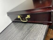 Vintage 1993 Bombay Company Wooden Mahogany TEA CHEST Organizer Brass Handles picture