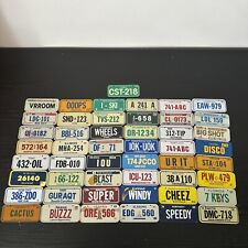 Vintage 1980 Post Cereal / Wheaties Mini Bike State Metal License Plates 49 picture