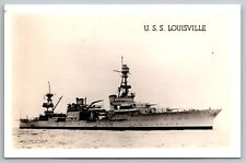 U.S.S. Louisville. Naval Ship. Real Photo Postcard. RPPC picture