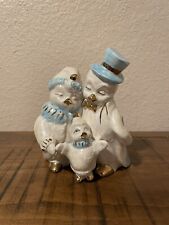 Vintage Christmas Hand Painted Lusterware Penguin Family 1960’s Hobbyist picture