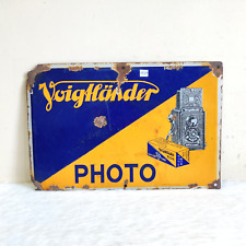 Antique Voigtlander Film Photo Advertising Brilliant Camera Enamel Sign EB638 picture