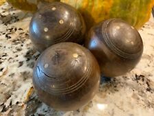 1920s English  Lawn Bowling Boule Balls Set of 3  picture