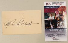 Eddie Rickenbacker Signed Autographed 3x5 Card JSA WWI Pilot Eastern Airlines picture