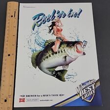 2007 Print Ad Bikini Woman Riding Fish Milwaukee's Best Light Beer Reel 'er In picture