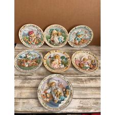Vintage 1990s Cherished Teddies Nursery Rhymes Plate Collection Lot of 7 picture