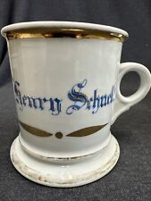 ANTIQUE 1880-1920’s Personalized SHAVING MUG - Henry Schnell picture