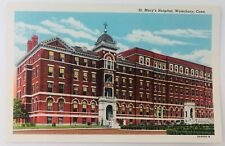 Vintage Waterbury Connecticut CT St. Mary's Hospital Linen Postcard  picture