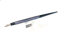 1940s Blue R Esterbrook Desk Fountain Pen 2668 Medium nib.  Black taper. EX Cond picture