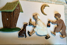 Arnel's Vintage ‘Race To The Outhouse Man’, Woman, OutHouse, Moon, Dog 5 Pieces picture