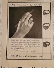 1919 O-B Ostby & Barton Co. Emblem Signet Rings Vintage Jewelry ad picture