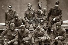 369TH HARLEM HELLFIGHTERS AFRICAN AMERICAN BLACK WW1 SOLDIERS 4X6 PHOTO POSTCARD picture