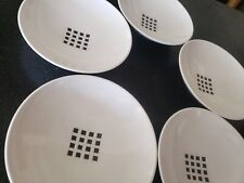 5 Vintage MIKASA POTTER'S ART VIEWPOINT BLACK AND WHITE GEOMETRIC SQUARES BOWLS picture