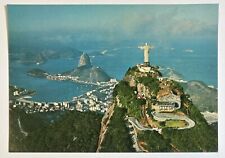 Brazil Statue of Christ Aerial Photo Postcard, Vintage Unposted Card picture