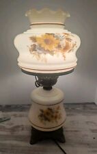 Vintage Accurate Casting Hurricane Table Lamp  Flowers 3 Way Electric Works #2 picture