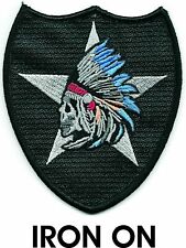 ARMY Color 2nd Infantry Division Skull Head Iron on Patch picture