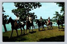 Delavan WI-Wisconsin, Riding on Lake Shore Trails, Delavan Lake Vintage Postcard picture