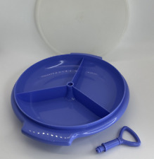 Tupperware Suzette Small Divided Party Server Blue VTG NOS SLIGHT IMPERFECT picture