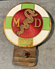 Vintage MD/Doctor/Physician License Plate Topper with Caduceus Symbol--2640.23 picture